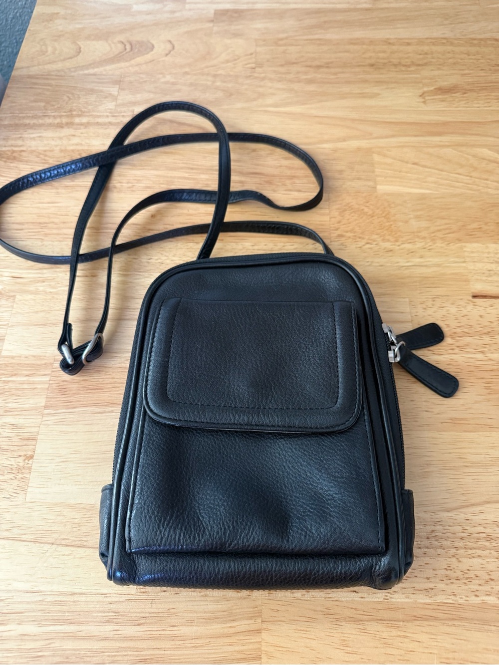 RFID Mini Organizer, Black Leather, pre-owned